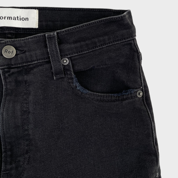 Reformation High Rise Side Zipper Black Jeans Women's Size 26 - Picture 4 of 15